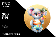 Cute Koala in Beachwear PNG Product Image 2
