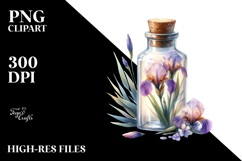 Watercolor Bottle Iris | Sublimation | Clipart Product Image 2