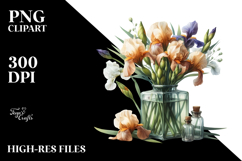 Watercolor Bottle Iris | Sublimation | Clipart Product Image 2