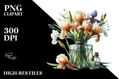 Watercolor Bottle Iris | Sublimation | Clipart Product Image 2