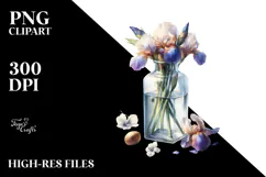 Watercolor Bottle Iris | Sublimation | Clipart Product Image 2