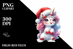 Excited Unicorn Winter PNG Product Image 6