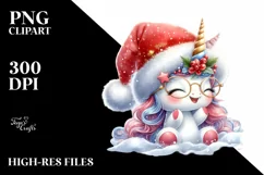 Excited Unicorn Winter PNG Product Image 6