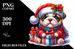 Enthusiastic Winter Bulldog PNG Product Image 3