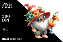 Whimsical Gnome Drinking a Cocktail PNG Product Image 2