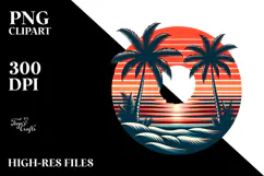 Retro Tropical Beach Sunset, 20 oz Tumbler Product Image 2