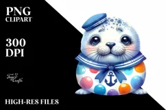Baby Seal in Sailor Suit Clipart Product Image 3