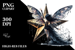 Gothic Fairy on Star, High-Res PNG Product Image 2