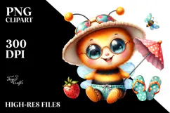 Baby Bee with Big Eyes, High-Res PNG Product Image 2