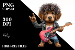 Watercolor Baby Chesapeake Bay Retriever Rock Star | Clipart Product Image 3