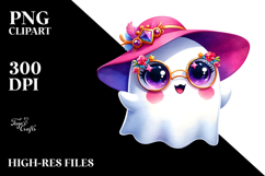 Funny Ghost with Glam Accessories, Transparent PNG Product Image 2