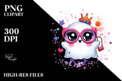 Funny Cute Ghost with es, Transparent PNG Product Image 2