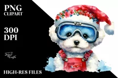 a Cute Watercolor Bichon Frise PNG Product Image 1