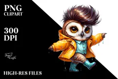 Cute Baby Owl Dancing PNG Product Image 2