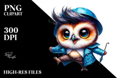 Cute Baby Owl Dancing PNG Product Image 2