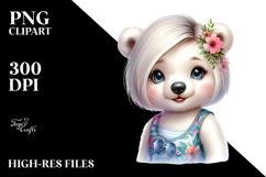 Cute Baby Polar Bear with Cool Haircut PNG Product Image 2