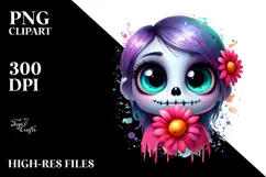 Funny Ghoul with Flower PNG Product Image 2