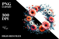 Abstract Watercolor Gerbera Wreath Product Image 2