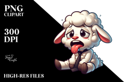 Silly Cartoon Lamb with Bow Tie, Vector Style PNG Product Image 2