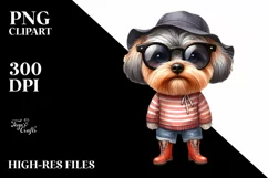 Sublimation Sticker Clipart: Sunglasses Yorkipoo Product Image 1