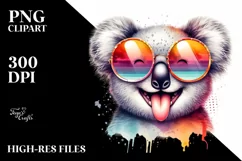 Funny Cute Koala Watercolor | Clipart Product Image 1