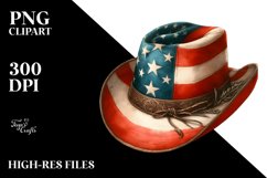 Vintage Hat in USA Flag Colors | Sublimation Clipart Product Image 3