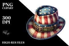 Vintage Hat in USA Flag Colors | Sublimation Clipart Product Image 3
