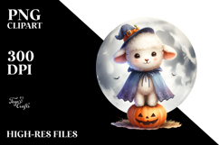 Cute Digital Lamb Halloween PNG Product Image 2