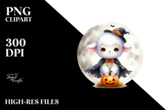 Adorable Baby Lamb on Moon, PNG Product Image 2