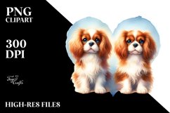 Cavalier King Charles Spaniel Double Tail Heart PNG Product Image 2