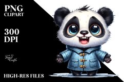 Watercolor Baby Panda with Big Eyes | Funny Haircut | Product Image 1