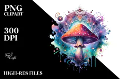 Vibrant Magical Mushroom Tarot PNG Product Image 2