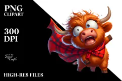 Joyful Highland Cow, Transparent PNG Product Image 2