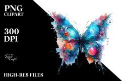 Abstract Vibrant Watercolor Butterfly PNG Product Image 3