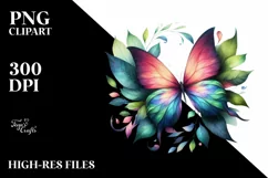 Vibrant Watercolor Butterfly PNG Product Image 1