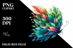Vibrant Watercolor Butterfly PNG Product Image 1