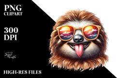 Whimsical Sloth with Sunglasses | White Background Product Image 2