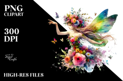 Fairy Dancing with Floral Wreath PNG Product Image 2