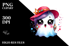 Funny Cute Ghost with es, Transparent PNG Product Image 2