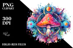 splashy,centered Mystical Mushroom Tarot PNG Product Image 2