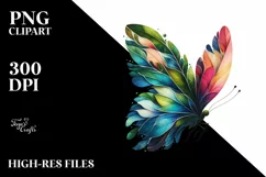 Vibrant Watercolor Butterfly PNG Product Image 1