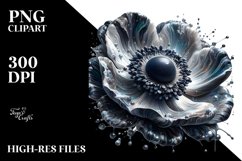 Shiny Anemone Metallic Marble Sublimation Clipart Product Image 1
