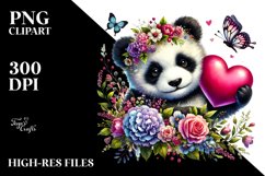 Baby Panda with Heart, PNG Product Image 2