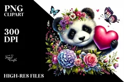 Baby Panda with Heart, PNG Product Image 2