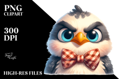 Whimsical Bird with Bow Tie PNG Product Image 2
