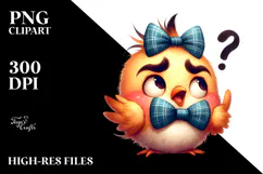 Whimsical Bird with Bow Tie PNG Product Image 2