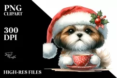 a Cute Watercolor Shih Tzu PNG Product Image 1