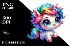Vibrant Baby Unicorn PNG Product Image 2