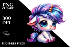 Vibrant Baby Unicorn PNG Product Image 2
