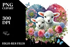 Adorned Baby Lamb with Heart PNG Product Image 2